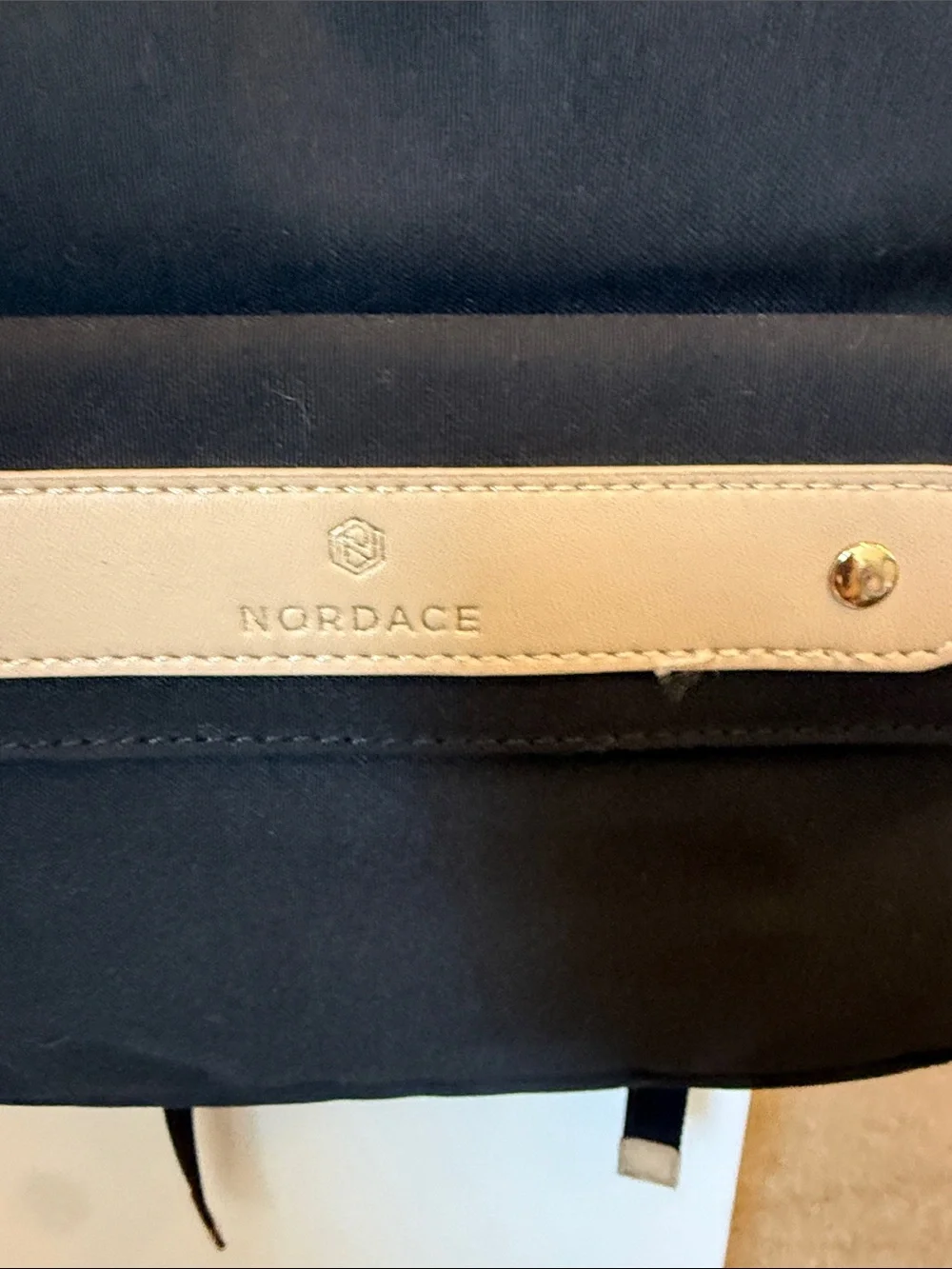 Nordace Guella Backpack (Brownie) with Cream Trim - laptop compartment
